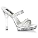 41zYJm6eKvL. SL75  5 Inch Cute Bridal Shoes Stiletto Heel Platform Slide On Shoes Silver Multi Glitter