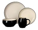 Ethos Loft Barrel Dinner Set, 16 Piece, Black