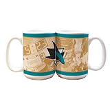 NHL San Jose Sharks 15-Ounce White Nostalgic Mug (2 Pack)