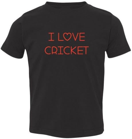 Mashed Clothing Little Boys' I Love Cricket Toddler T-Shirt (Black, 3T)