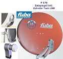 P179 Fuba Sat Spiegel DAA 780 85cm rot inkl. Zehnder Twin LNB