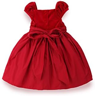 BillieEllie Fashionable Cute Girls' Casual Dress Velvet Dress with Flower Bowknot for Winter