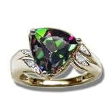.035 CT 10X10 TRILLION MYSTIC GREEN TOPAZ LADIES RING