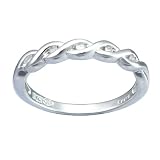 Children's Sterling Silver Diamond Accent Intertwining Wave Ring, Size 4