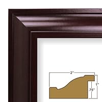 14x17 Picture / Poster Frame, Smooth Wood Grain Finish, 2' Wide, Dark Mahogany