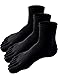 HASLRA Cotton Ankle Toe Socks 3 Pairs (BLACK-M)