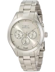 Invicta Womens 12465 Angel Silver Dial Stainless Steel Watch