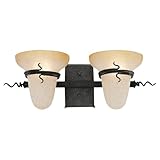 IMAGE OF Sea Gull Lighting 4411-185 2-Light Wall Sconce, Ember Glow Glass Shades and Forged Iron