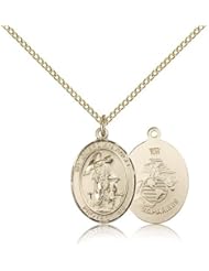 Guardian Angel Marine Corp Medal, Gold Filled, Medium, Dime Size