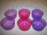 Tupperware SMIDGETS Lot of 6 Bowl SET NEW Pink Purple