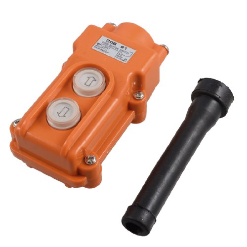 uxcell 250V 5A 500V 2A 2 Ways Hoist Crane Push Button Switch Orange