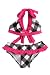 NWT Kid Girls 2 piece halter top fuchsia and black swimsuit Cheap