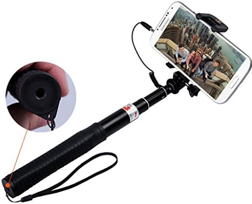 Phoneutrix Best Value Set! Cable Control Wired Foldable Compact Heavy Duty Selfie Stick Set 6 in 1