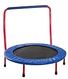 Portable & Foldable Trampoline - 36" dia. Durable Construction Safe for Kids with Padded Frame Cover and Handle - Red