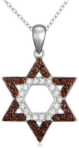 Sterling Silver Cubic Zirconia Star of David Pendant, 18