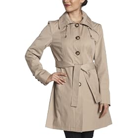MICHAEL Michael Kors Women's Single Breasted Raincoat With Zip Off Hood