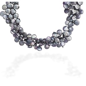 Double Strand Cultured Freshwater Peacock Baroque Pearl Necklace Double Strand Cultured Freshwater Peacock Baroque Pearl Necklace