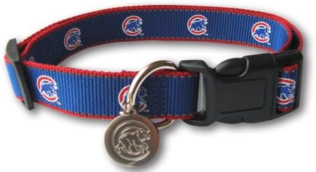 Sporty K9 Chicago Cubs Reflective Dog Collar, Medium/Large