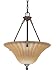 Nuvo Lighting 60/2408 Moulan 3-Light Pendant with Champagne Linen Glass, Copper Bronze