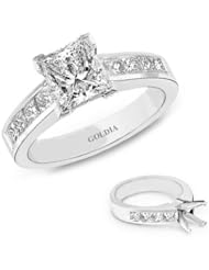 2.05 Ct. tw. Platinum Channel-Set Engagement Setting with Princess Diamond