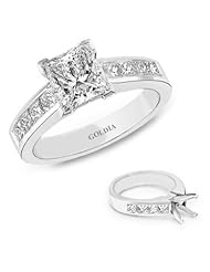 2.30 Ct. tw. Platinum Channel-Set Engagement Setting with Princess Diamond