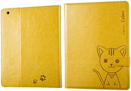 "Hello Deere" "Leiers Domi Cat" Series Wallet Style Soft Cover for iPad Air (Yellow Ipad5-DMM-C02)