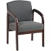 Office Products : Office Star Work Smart Mahogany Finish Wood Visitors Chair, Charcoal