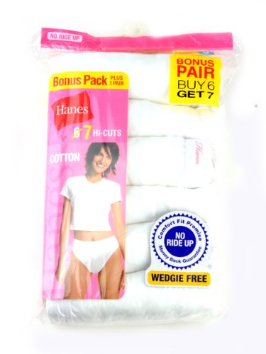 Hanes Women's 7 Pack No Ride Up Comfort Fit Cotton Hi-Cuts