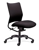 HON4241SBK19BT HON Alaris 4240 Series Armless Mid-back Chair - Black Frame - Classic Iron Gray Fabri