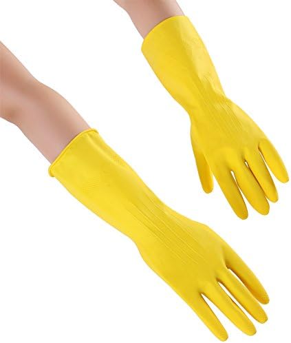 Good Living Latex Kitchen Dishwashing Household Gloves (Small, Yellow)