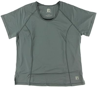 Live Life Large Women's Solid Tee with Power Mesh Control Liner (3X (20-22), Charcoal)