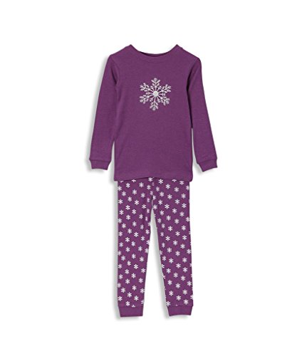 Leveret Girls Snowflake 2 Piece Pajama 100% Cotton (12M-5 Years)