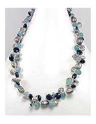 Japanese silk cord Natural Stone Necklace In Zinc