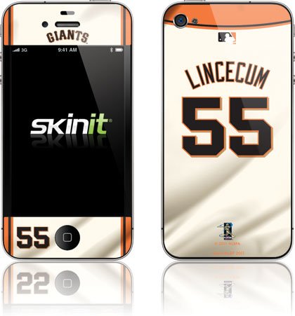 Skinit San Francisco Giants - Tim Lincecum #55 Vinyl Skin for Apple iPhone 4 / 4S