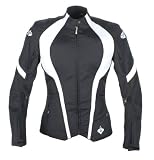 Joe Rocket Lotus 2.0 Ladies Textile Motorcycle Jacket Black/Black/White Medium M