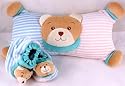 Baby teddy bear cushion and rattle slippers set - suitable for a girl or boy