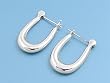 Sterling Silver Plain Hoop Earrings - 20 mm x 3 mm