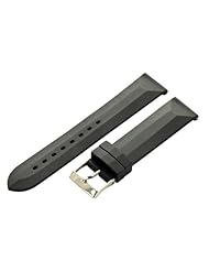 20mm Black Rubber / Silicone Diver Sport Watch Band Fits All with Quick Release Pins