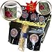 Patricia Sanders Flowers - Red Roses Wood Design Romantic Flowers - Coffee Gift Baskets - Coffee Gift Basket