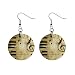 1 Inch Button Earrings of Grunge Music with Piano Keys Treble Clef and Notes