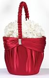 Rhinestone Flower Basket - Red