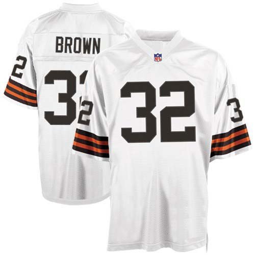 Cleveland Browns #32 Jim White Throwback Brown NFL Jerseys Authentic Football Jersey Size 48-56 (Please Select the Size When You Order, Can Do Drop Shipping)