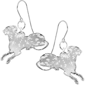 Black Darling Dottie Dalmatian Dog Earrings