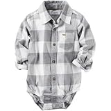 Carter's(カーターズ) バッファローチェックフランネルボディスーツ グレー ロンパース長袖 18ヶ月【並行輸入】