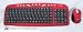 RED MULTIMEDIA KEYBOARD & MOUSE SOFT TOUCH USB & PS2