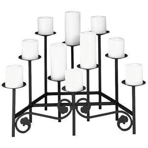 Black Finish 24 Wide Hearth Candelabra