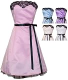 Strapless Satin Tulle Prom Dress Black Lace Trim
