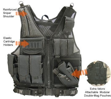 Tactical Airsoft Vest w/ Pistol Holster