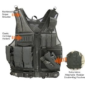 Tactical Airsoft Vest w/ Pistol Holster