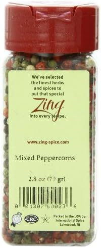 Zing Spices Peppercorns Mixed, 2.8 Ounce